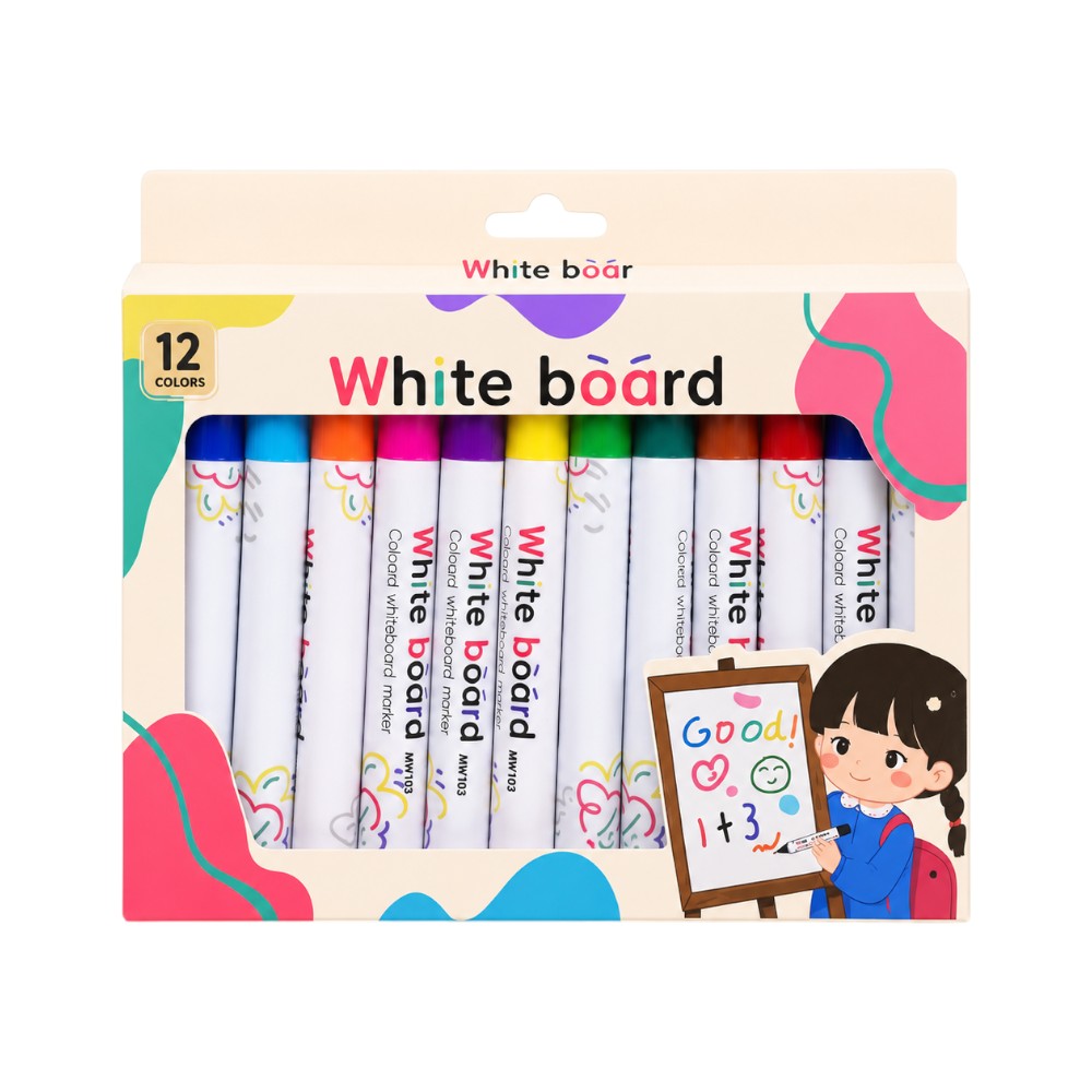322000 WHITE BOARD COLOUR MARKER 12PC IR