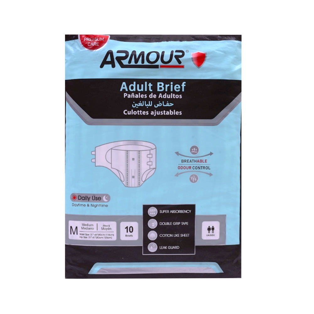 ARMOUR ADULT DIAPER MEDIUM 10 PCS