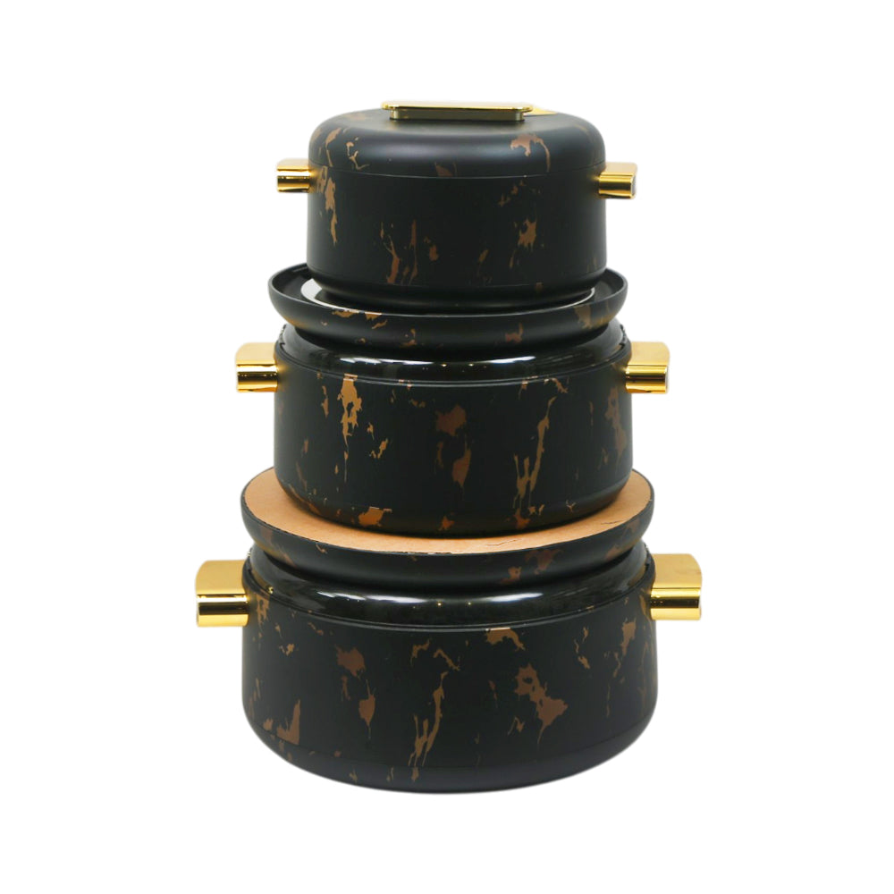 HOT POT SET 3PC FOREVER GOLD EB9135T MARBLE BLACK