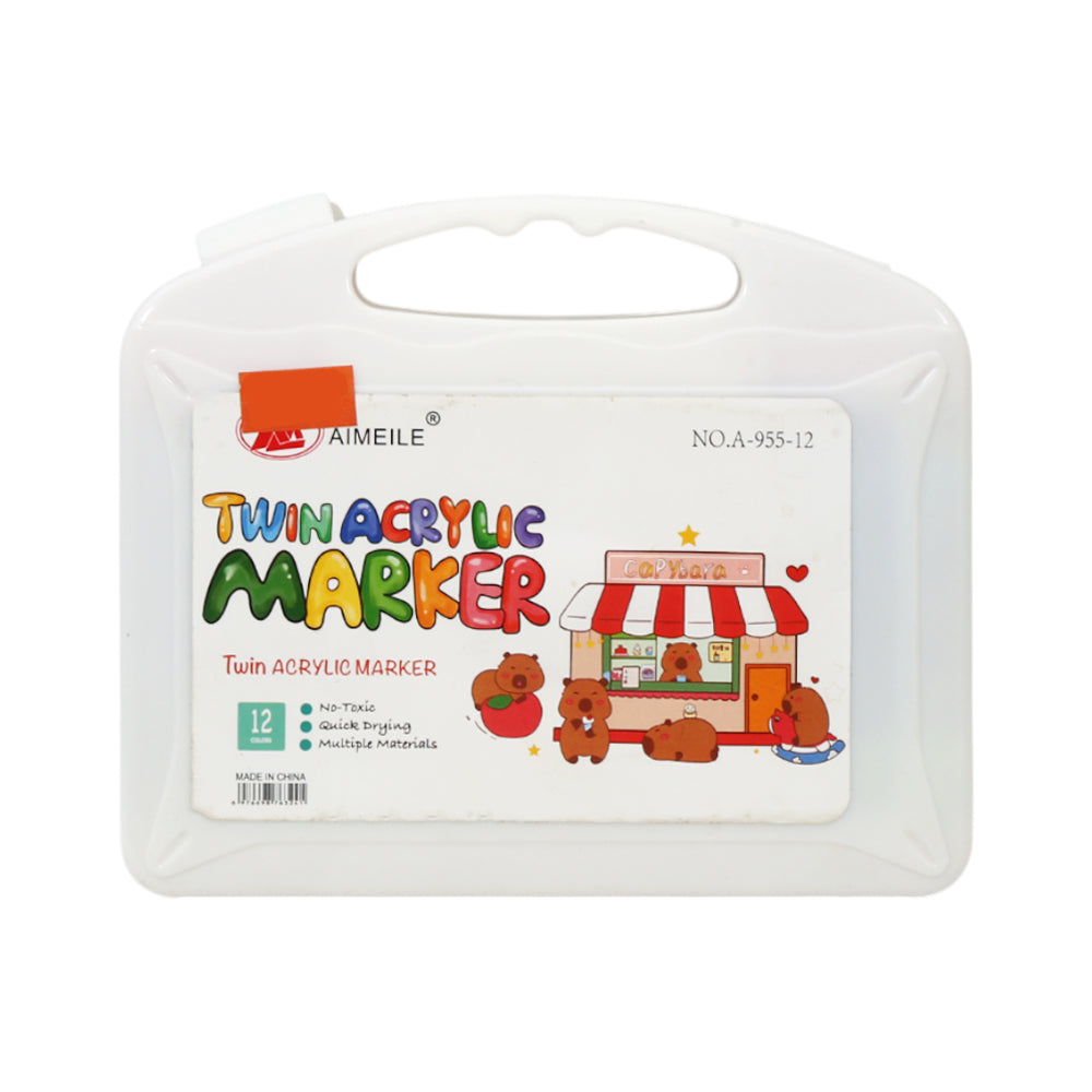 A955-12 TWIN ACRYLIC MARKER 12CLR