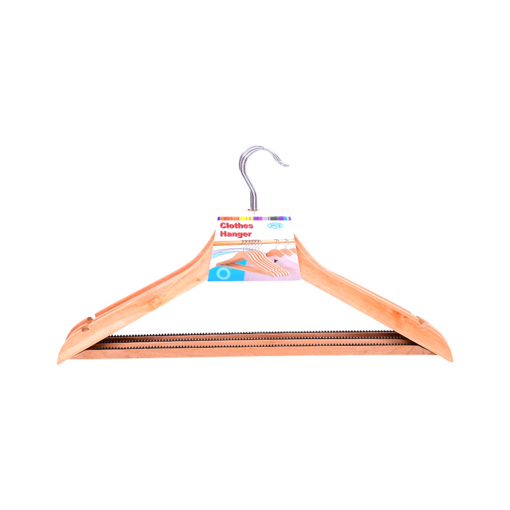 WOODEN CLOTH HANGER 3PC PACK IR P66