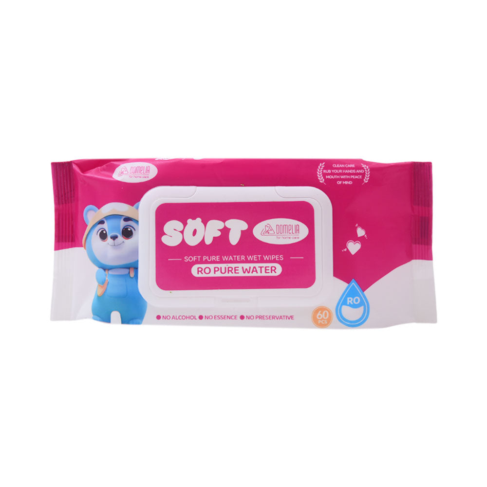DOMELIA WET WIPES SOFT PURE WATER 60 PC PACK IR DM0000