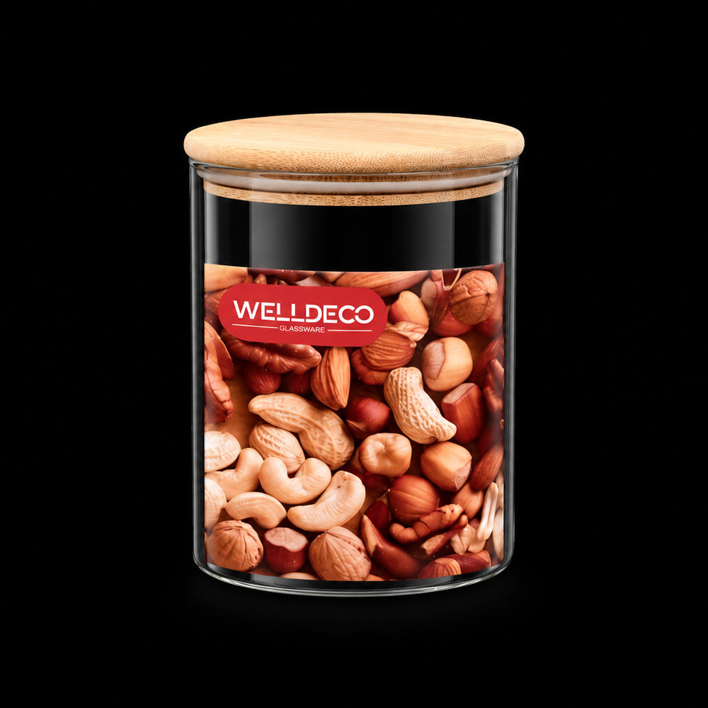 JAR WELLDECO ROUND WOODEN LID WG10-800