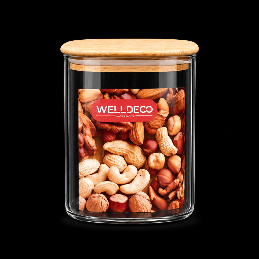 JAR WELLDECO SQUARE WOODEN LID WG16-950