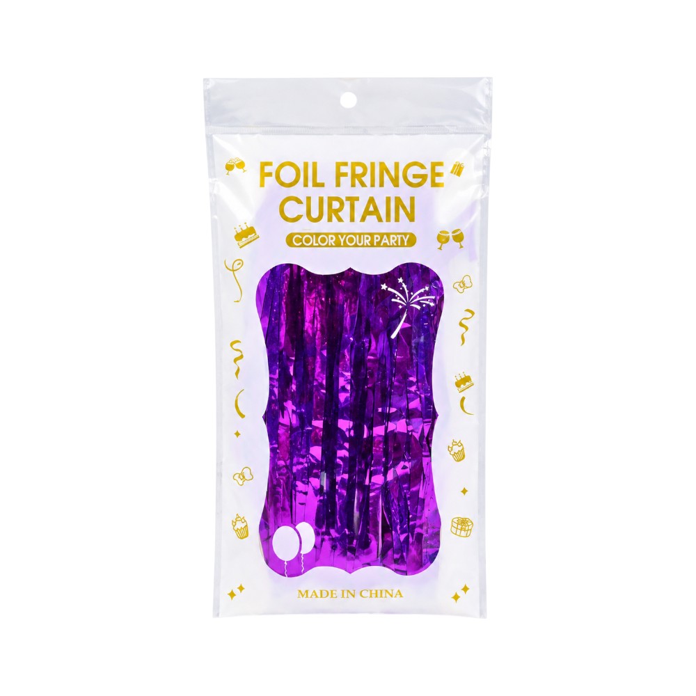 HBD PARTY FOIL FRINGE CURTAIN GLITER IR