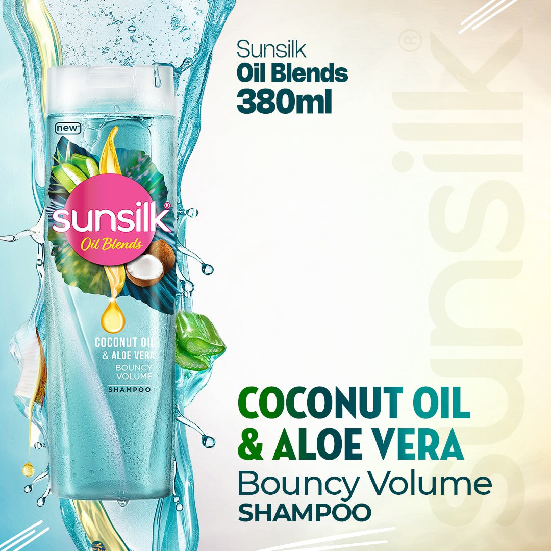 SUNSILK SHAMPOO COCONUT OIL & ALOE 380 ML
