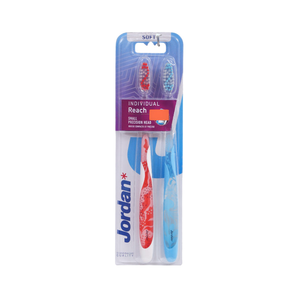 JORDAN INDIVIDUAL REACH SOFT 2 PACK TOOTH BRUSH