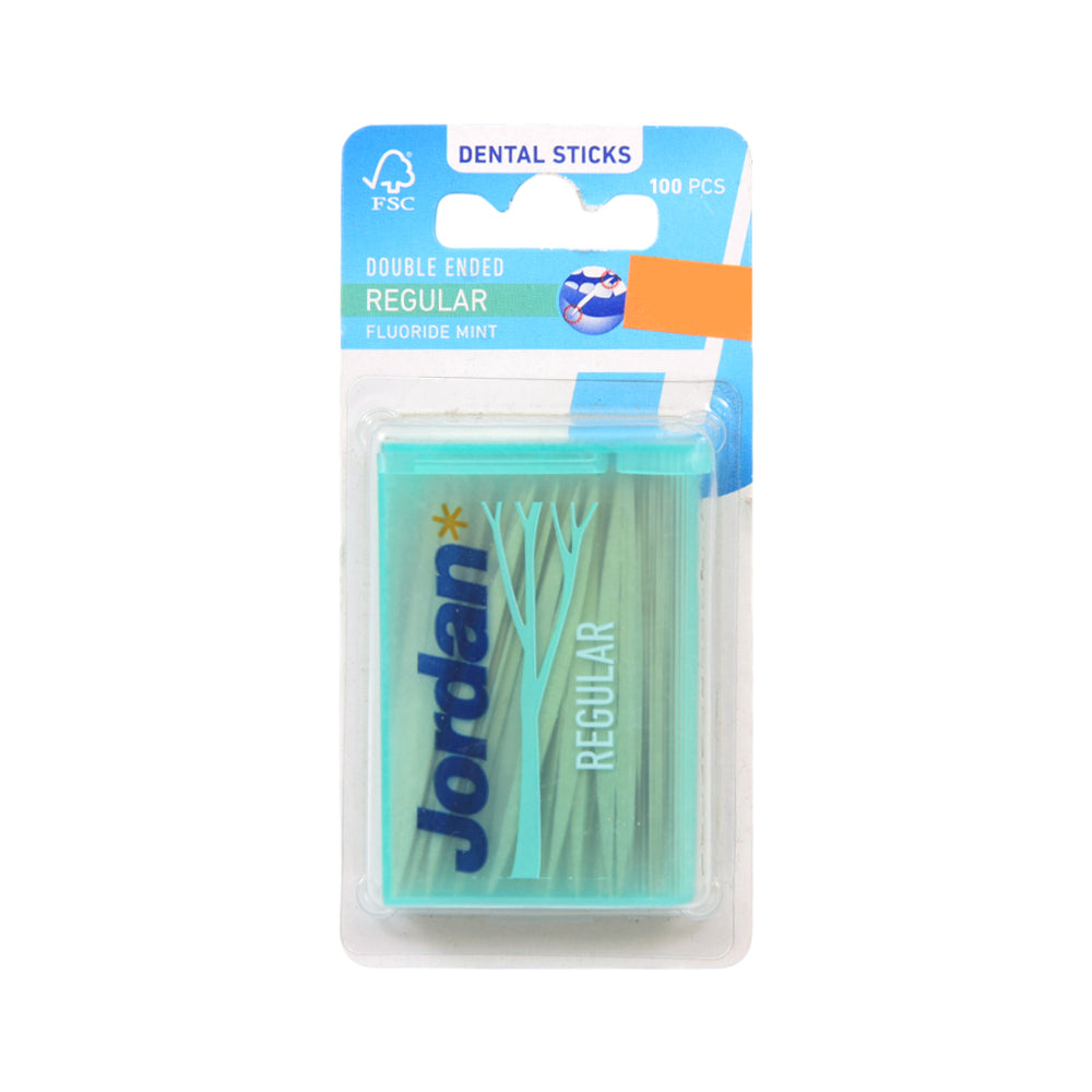 JORDAN DENTAL STICK DOUBLE ENDED REGULAR 100PCS