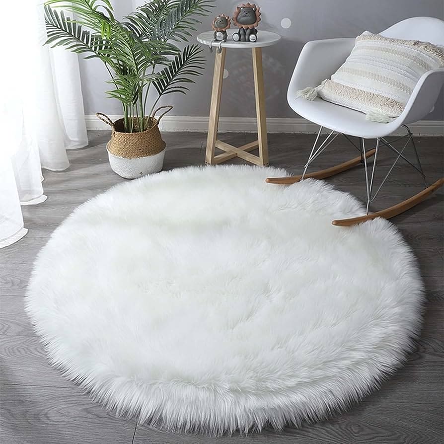 ORIENTAL FUR RUG ROUND 80X80