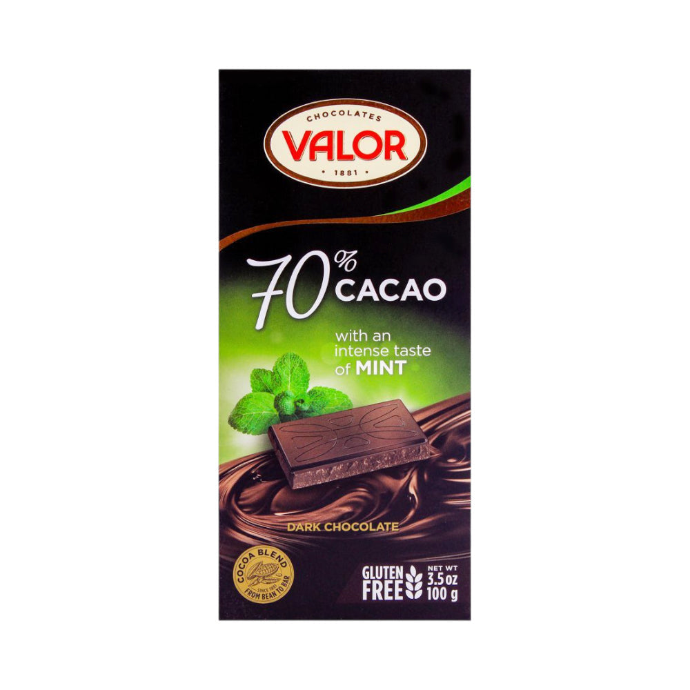 VALOR DARK CHOCOLATE MINT 70% COCOA 100 GM