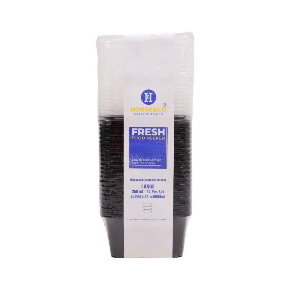 HOUSE & CO. DISP RECT. CONTAINER BLACK 250ML