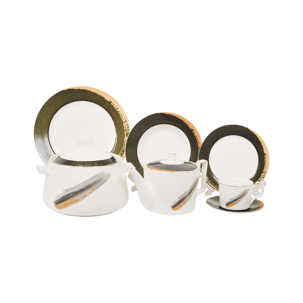 DINNER SET 85PC ROYAL BISTRO 85-1894S BLACK