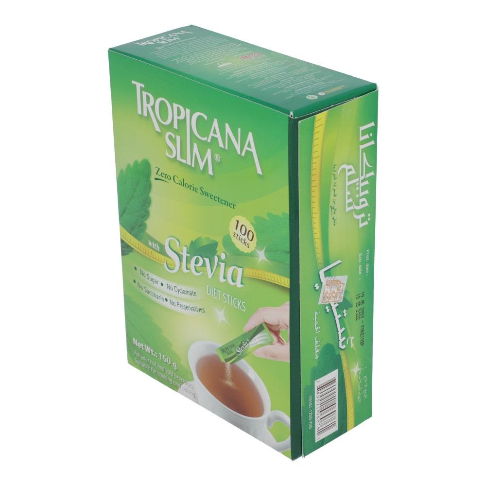TROPICANA SLIM STEVIA SWEETNER DIET STICK 100 STICKS 150 GM