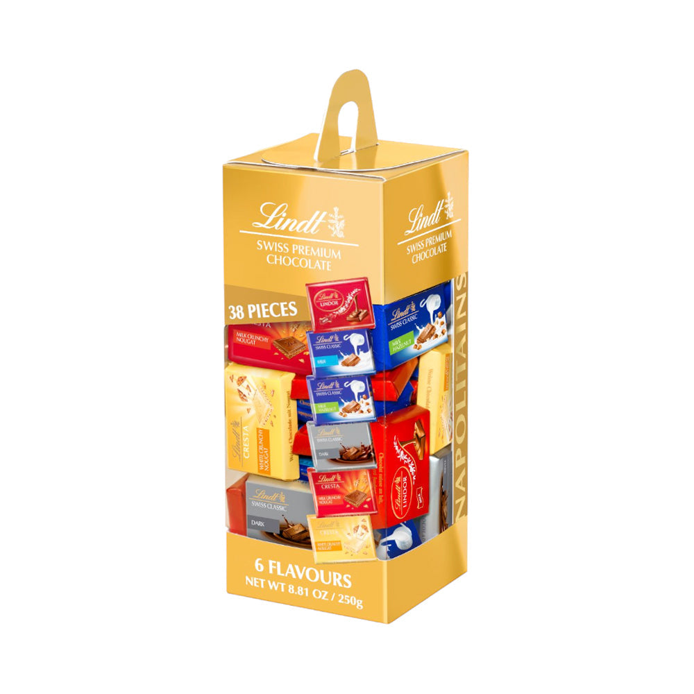LINDT SWISS CHOCOLATE PREMIUM 6 FLOVOURS 38 PC 250 GM