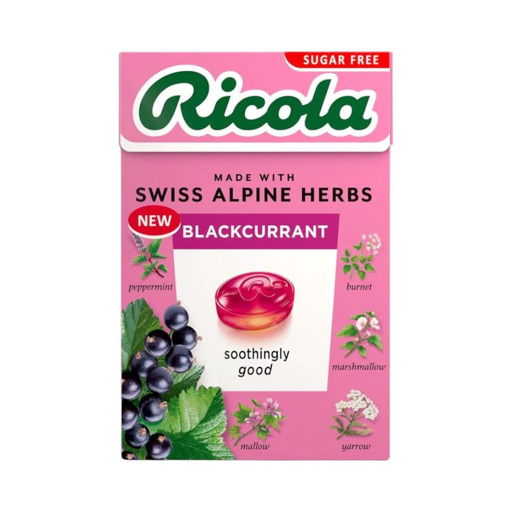 RICOLA CANDY BLACK CURRANT SUGAR FREE 45 GM