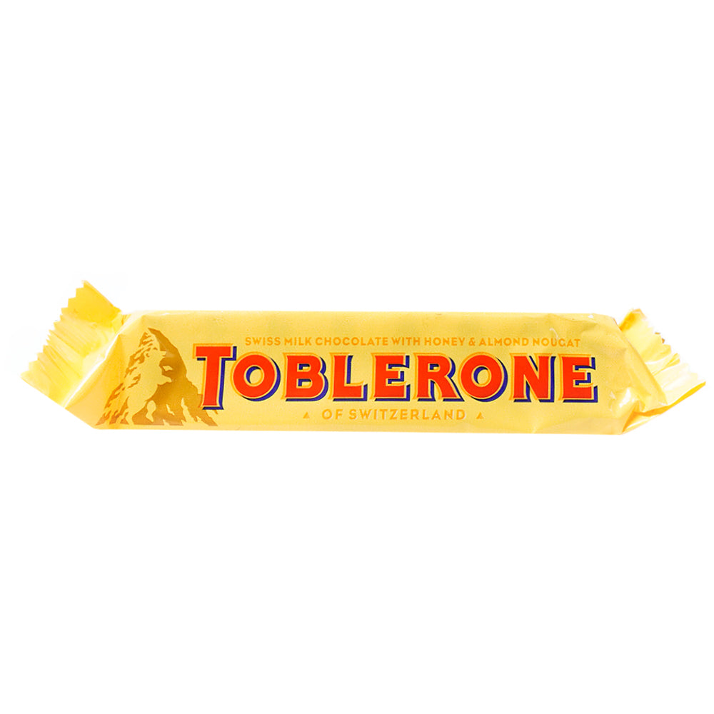 TOBLERONE SWISS MILK CHOCOLATE WITH HONEY & ALMOND NOUGAT & SALTED CARAMELISED ALMONDS 35G