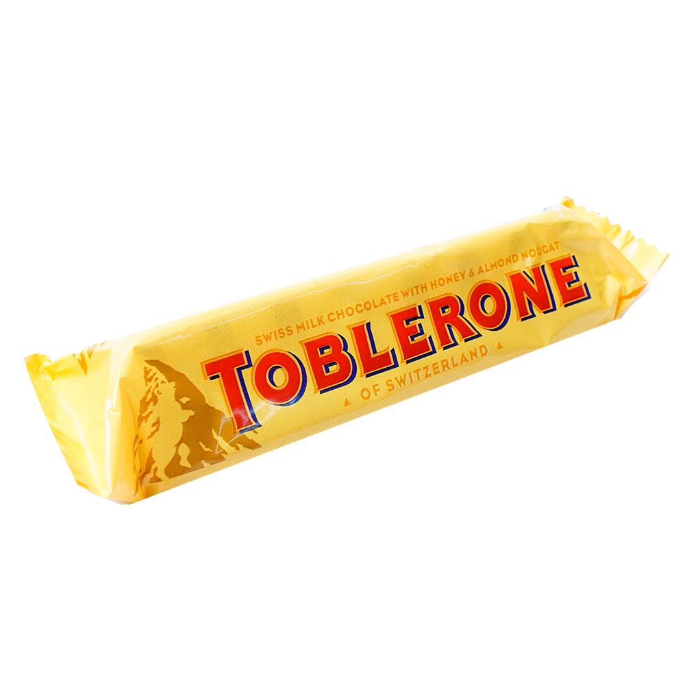 TOBLERONE SWISS MILK CHOCOLATE WITH HONEY & ALMOND NOUGAT & SALTED CARAMELISED ALMONDS 35G
