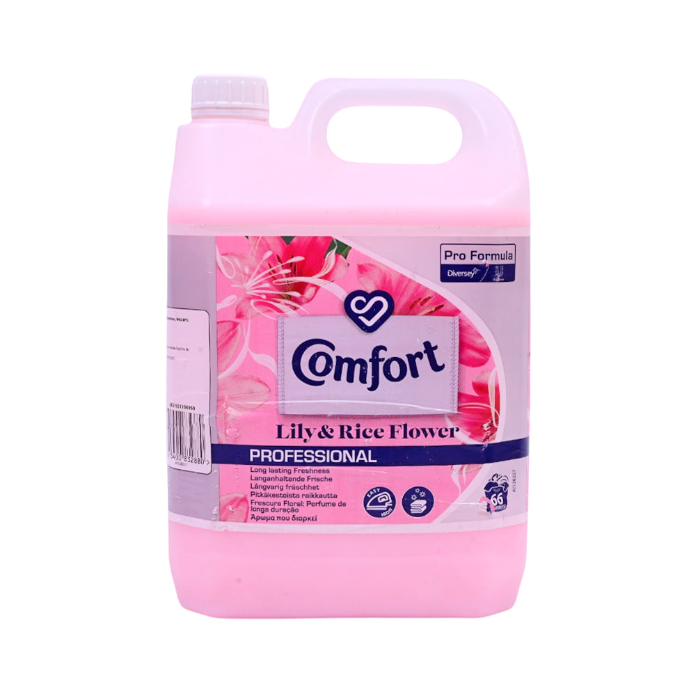 COMFORT FABRIC SOFTENER LIQUID LILY & RICE FLOWER 5 LTR