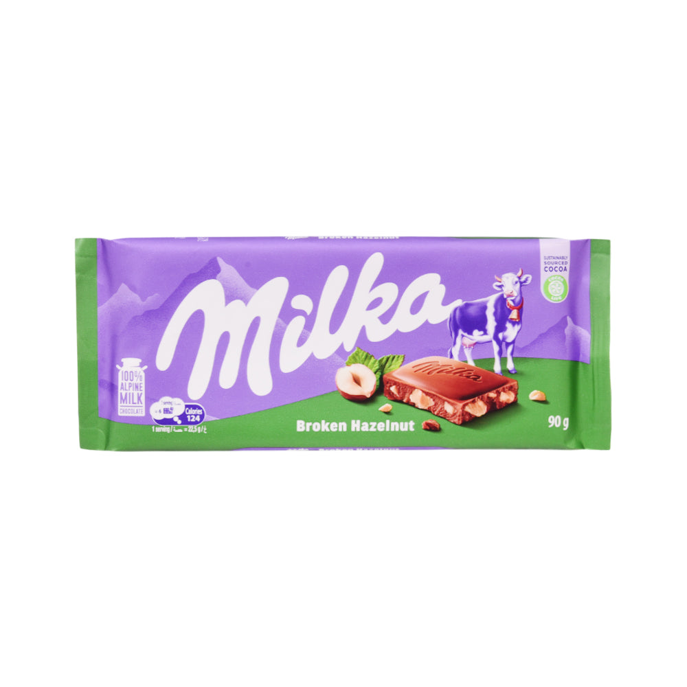 MILKA CHOCOLATE BROKEN HAZELNUT 90 GM