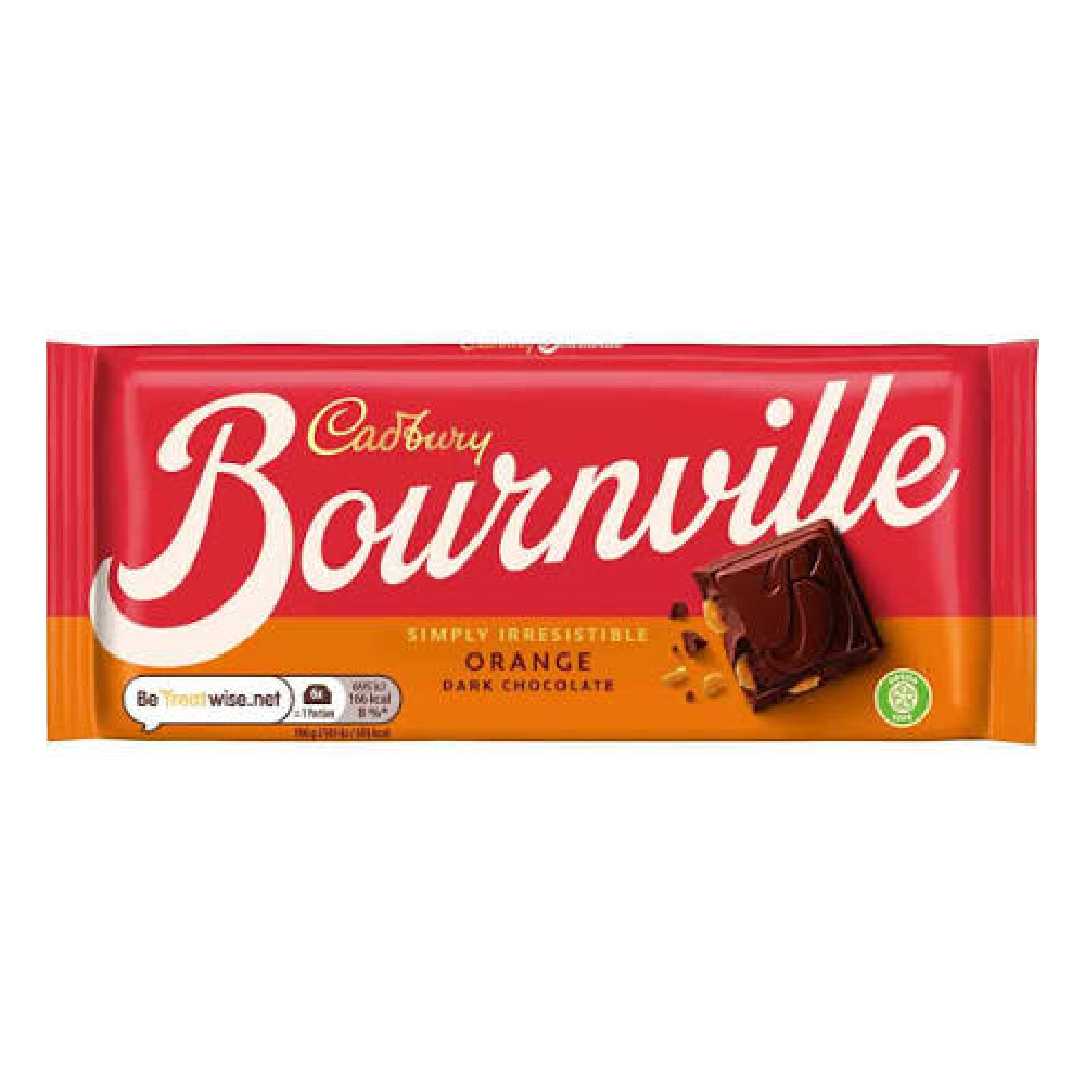 CADBURY BOURNVILLE CHOCOLATE BAR SIMPLY ORANGE 100 GM