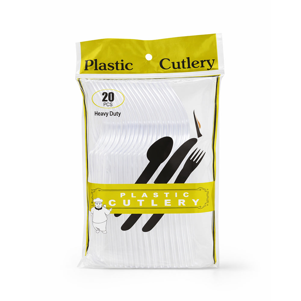 DISPOSIBLE TRANSPARENT FORK 20PC PACK IR D-49-58