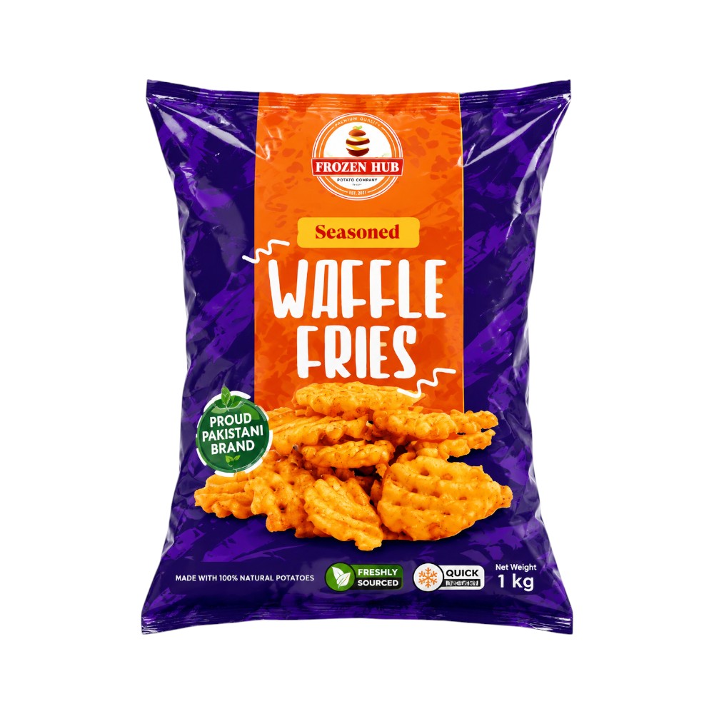 FROZEN HUB SEASONED WAFFLE FRIES 1 KG