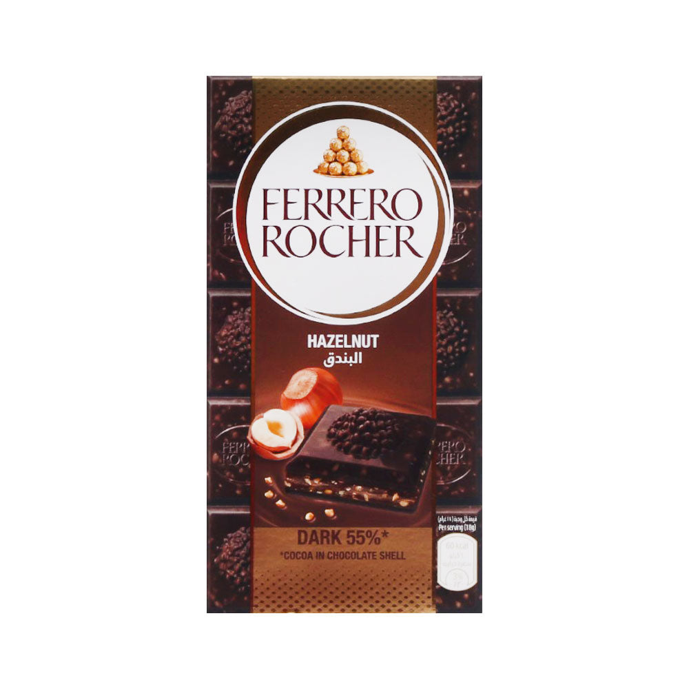 FERRERO ROCHER CHOCOLATE HAZELNUT 55% COCOA 90 GM