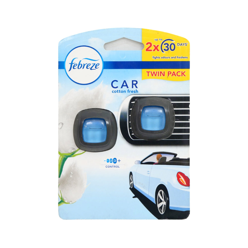 FEBREZE CAR AIR FRESHNER COTTON FRESH TWIN PACK 4 ML