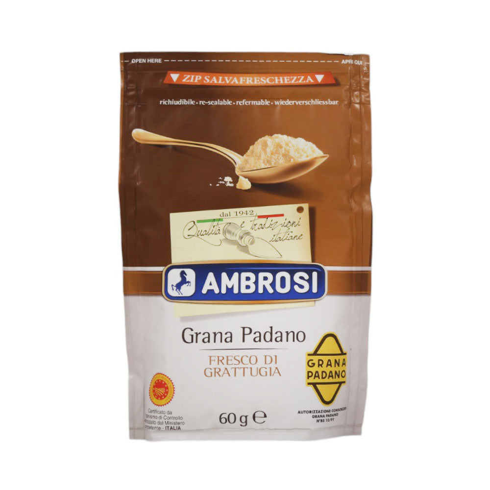 AMBROSI GRANA PADANO FRESH GRATED BROWN 60GM