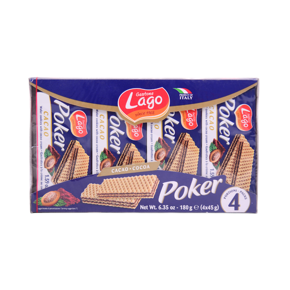 GASTONE LAGO WAFFER POKER CACAO CREAM 180 GM