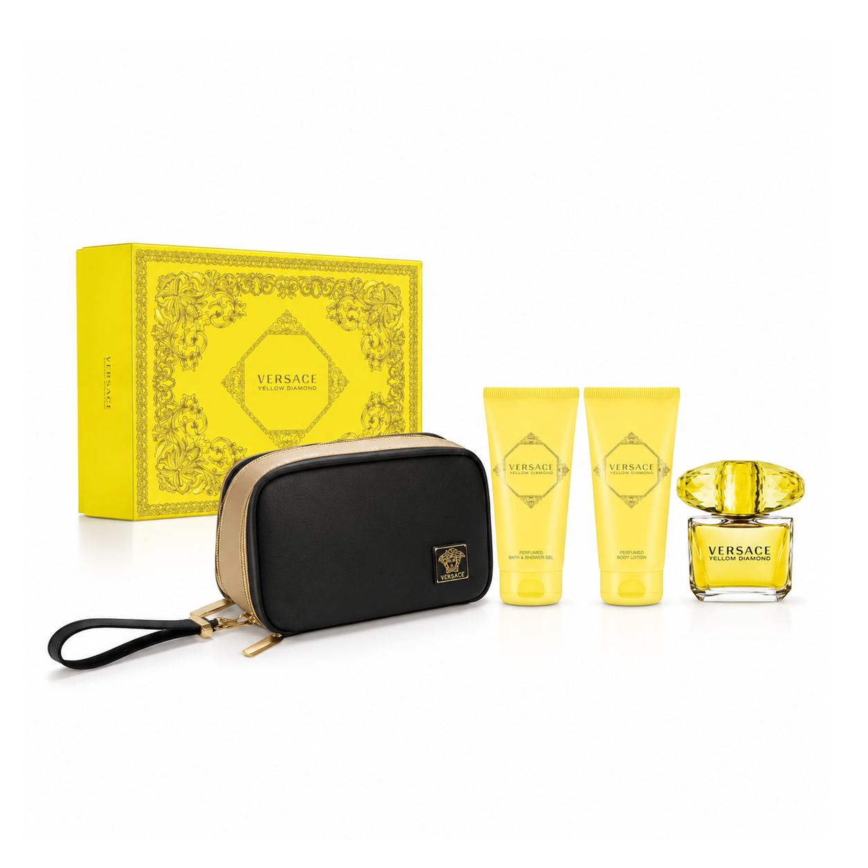 VERSACE YELLOW DIAMOND FOR WOMEN 3PC GIFT SET + BAG