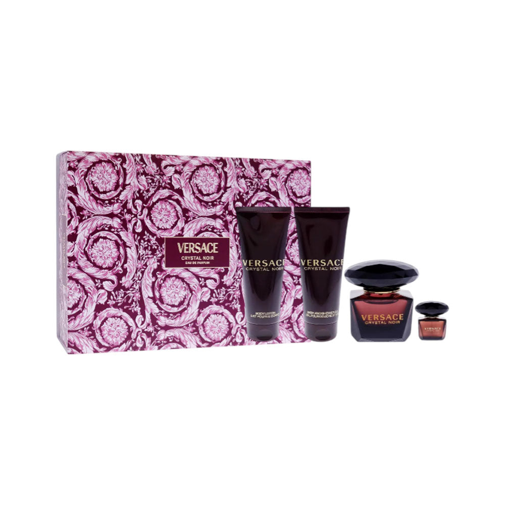 VERSACE CRYSTAL NOIR EDT FOR WOMEN 4PC GIFT SET