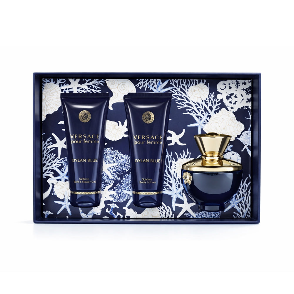 VERSACE DYLAN BLUE POUR FEMME 4PC GIFT SET