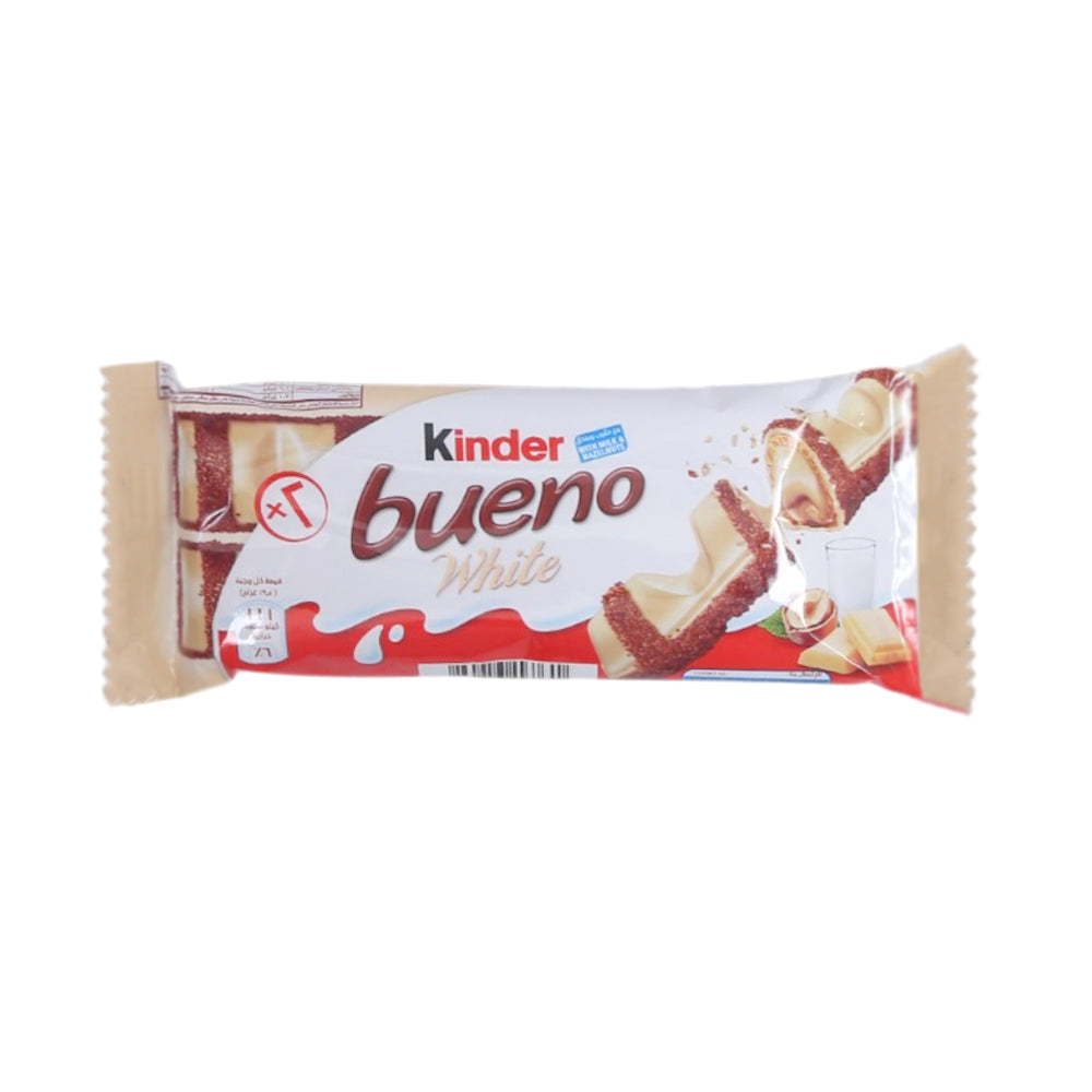 KINDER BUENO WHITE MILK AND HAZELNUTS 2PC BARS 39 GM
