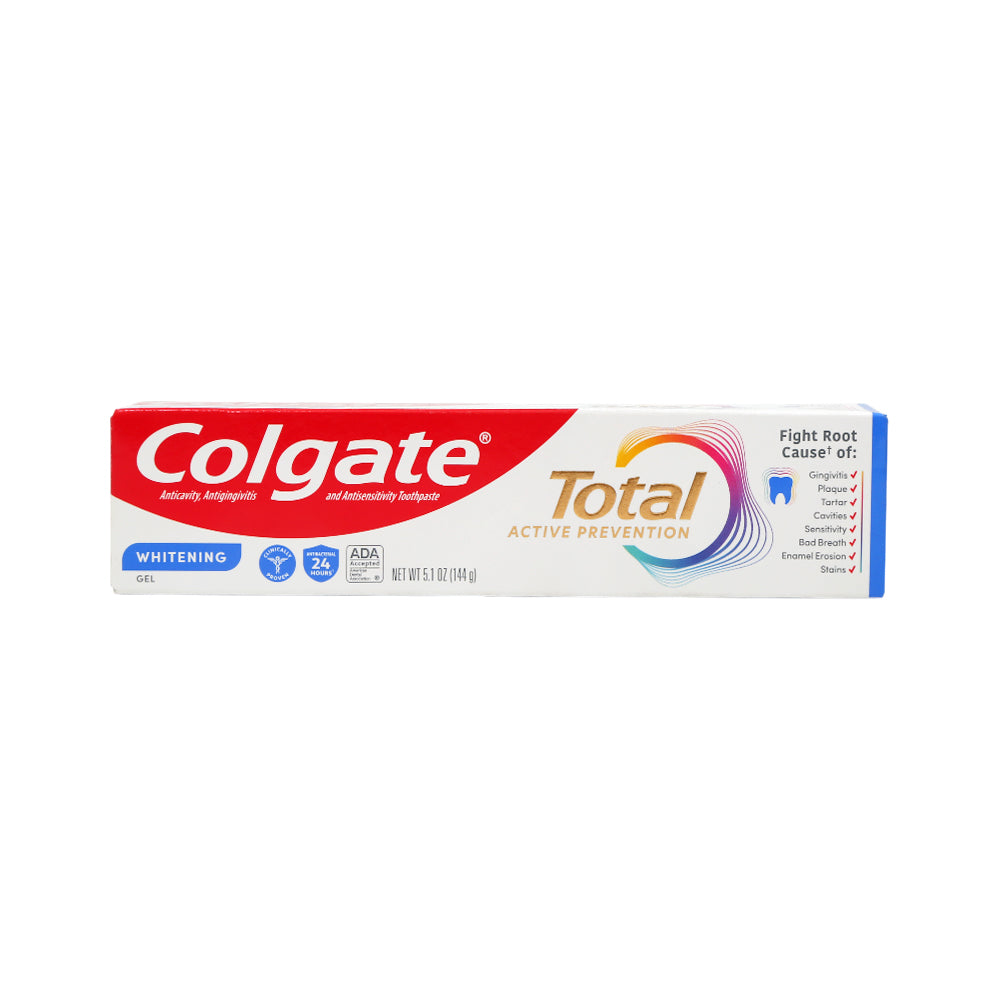 COLGATE TOOTH PASTE TOTAL WHITENING GEL 144 GM