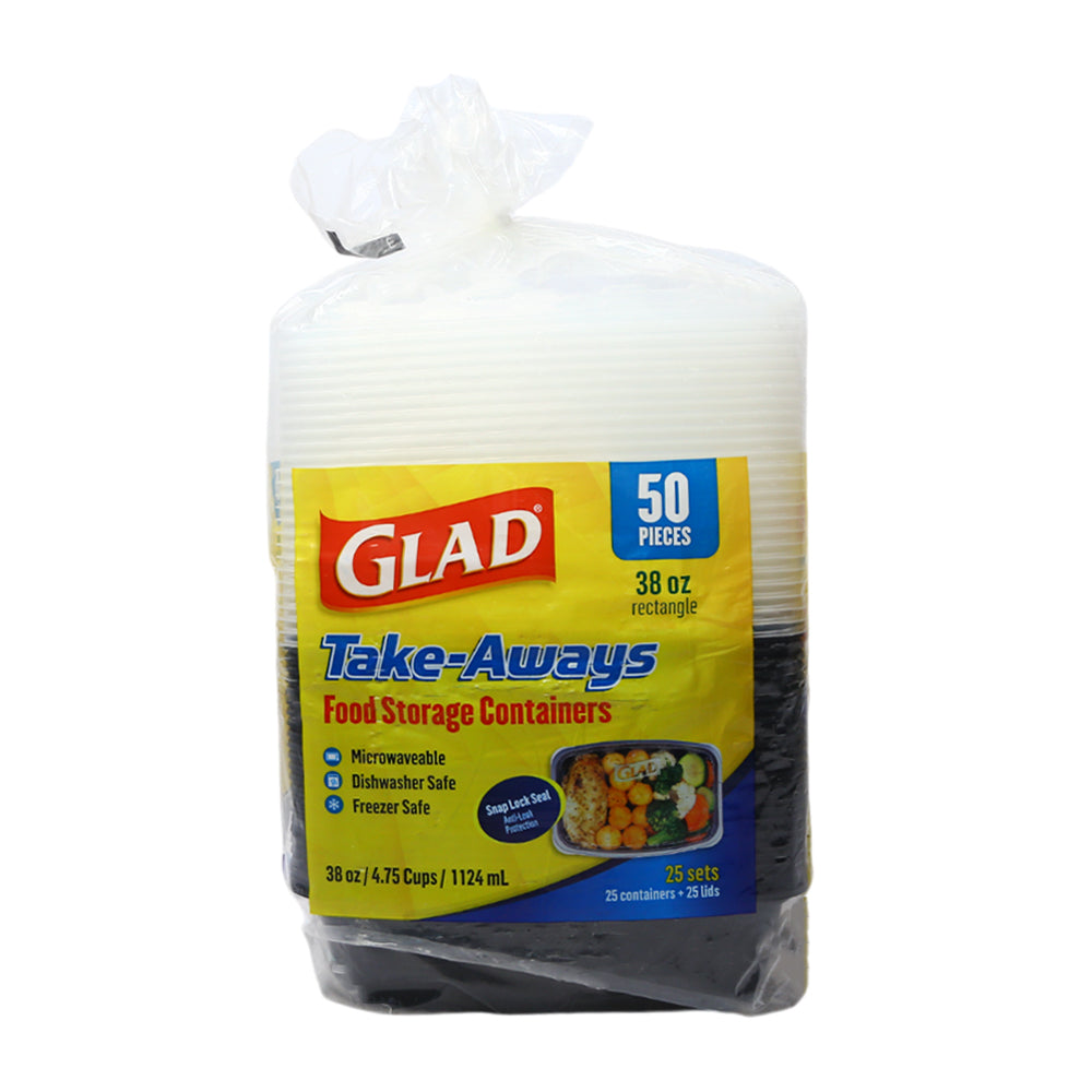 GLAD FOOD STORAGE CONTAINERS TAKE AWAYS 25 SETS
