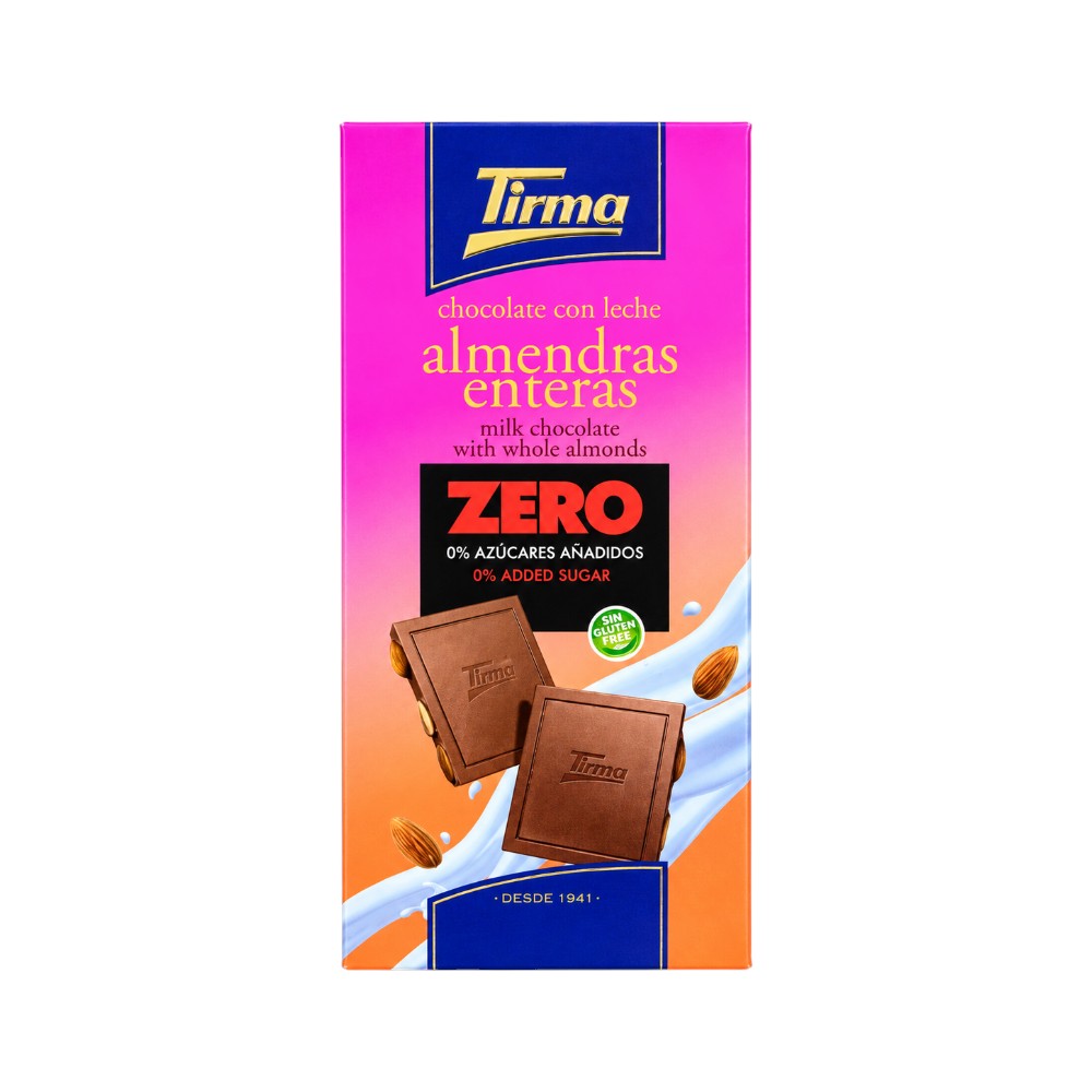 TIRMA MILK CHOCOLATE ALMOND NO ADDED SUGAR 125 GM