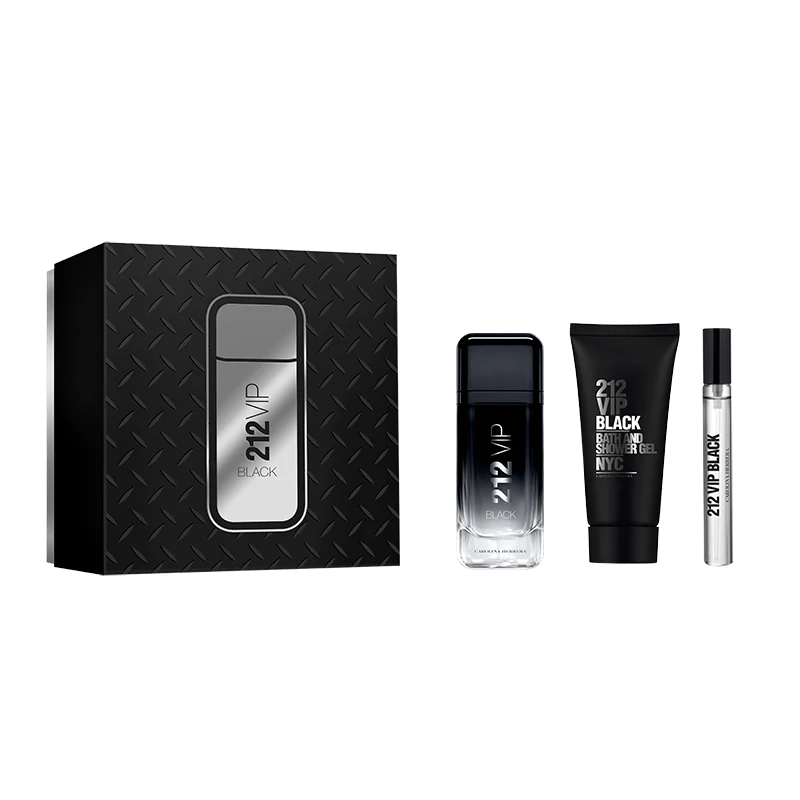 CAROLINA HERRERA 212 VIP BLACK FOR MEN 3PC GIFT SET