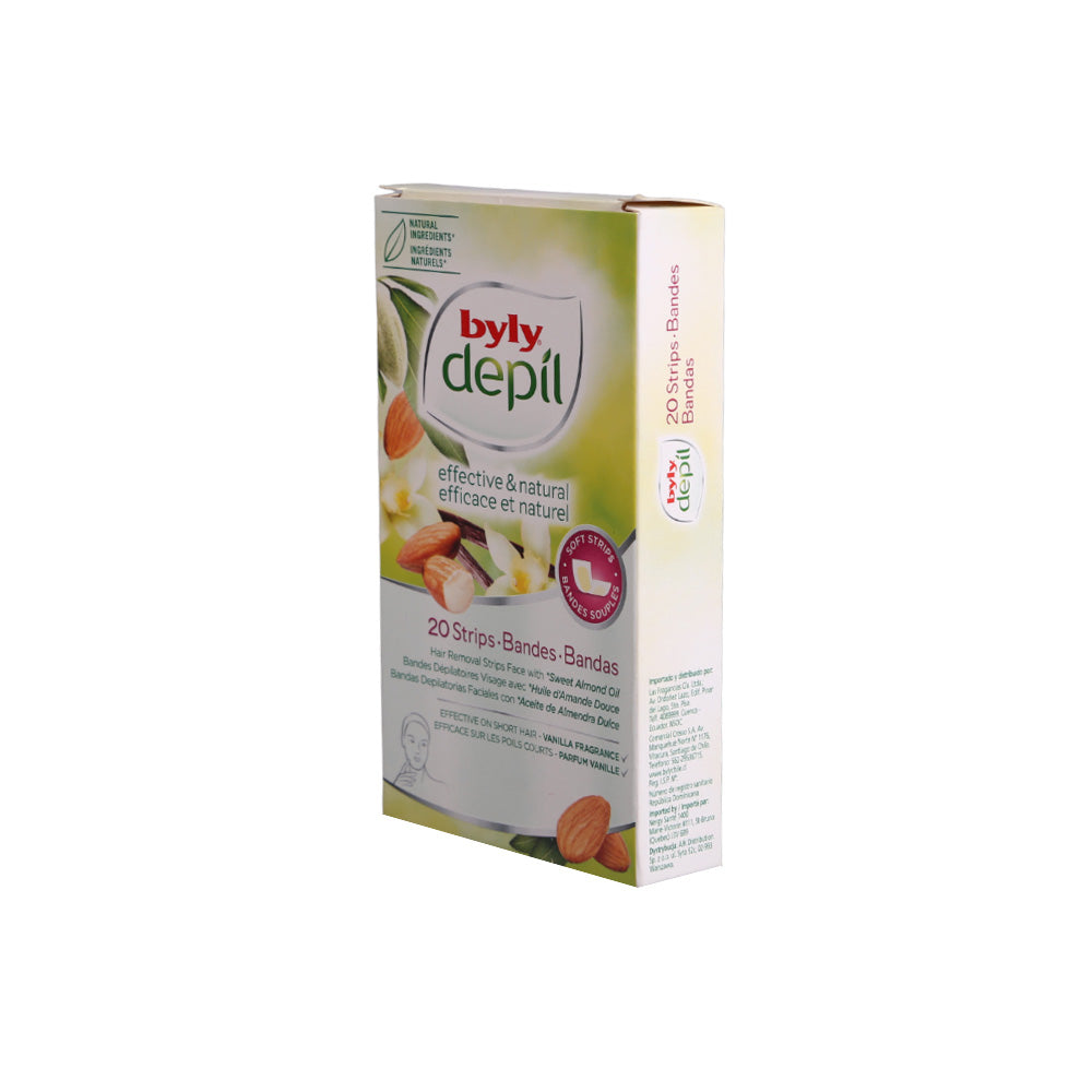 BYLY DEPIL FACE WAX STRIPS SWEET ALMOND OIL 20 S