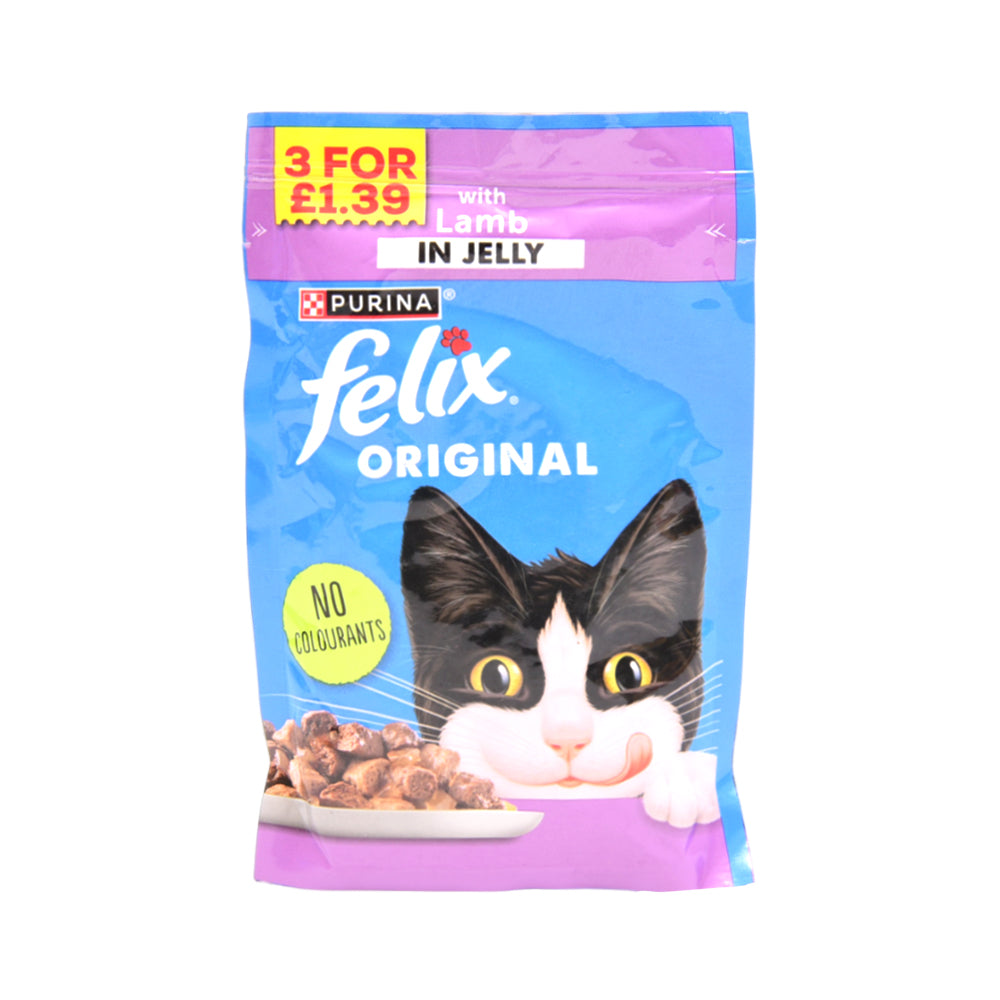 PURINA FELIX CAT FOOD ORIGINAL LAMB IN JELLY 85 GM