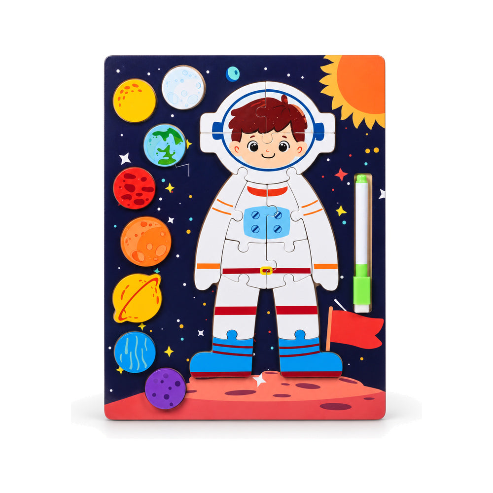 1834 WOODEN PUZZLE BOARD UNIVERSE S.T
