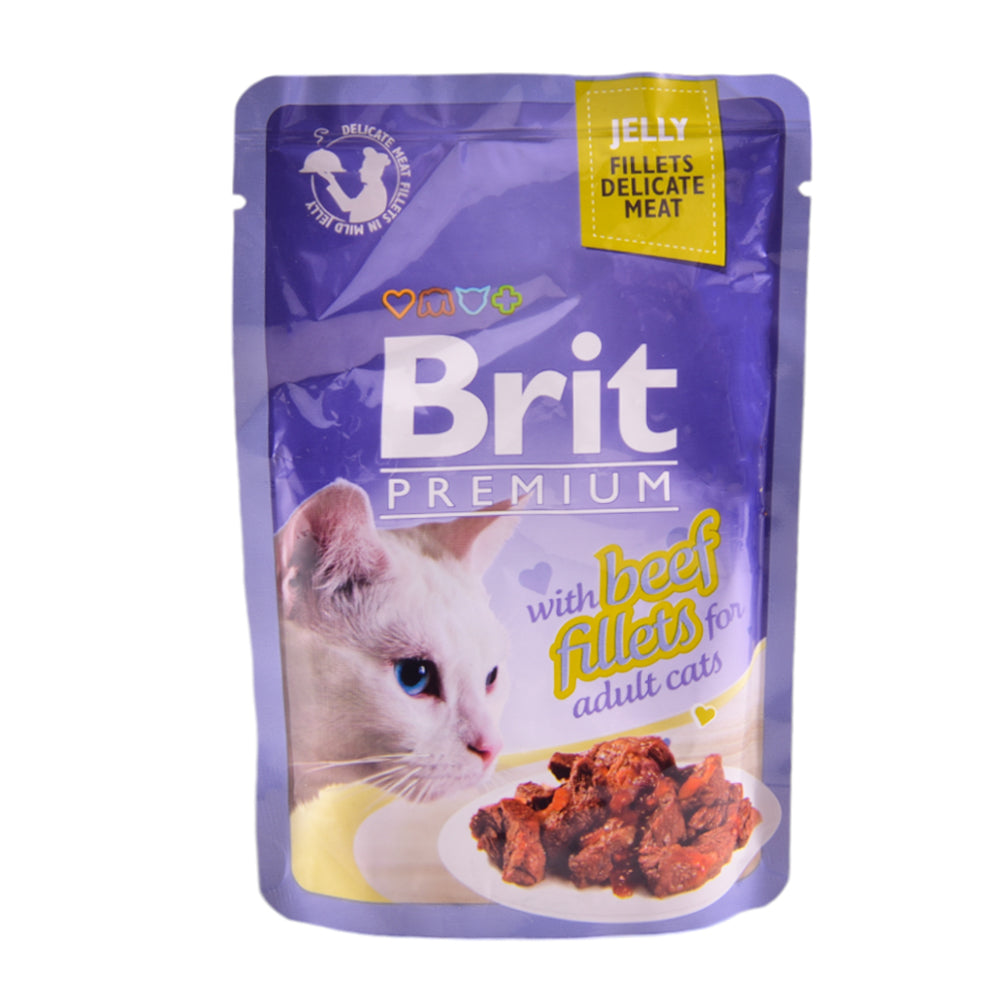 BRIT CARE CAT FOOD PREMIUM JELLY BEEF ADULT 85 GM