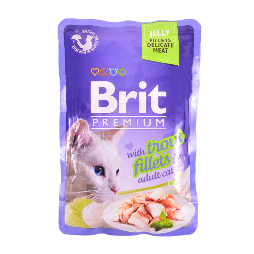 BRIT CAT FOOD PREMIUM TROUT FILLETS ADULT 85 GM