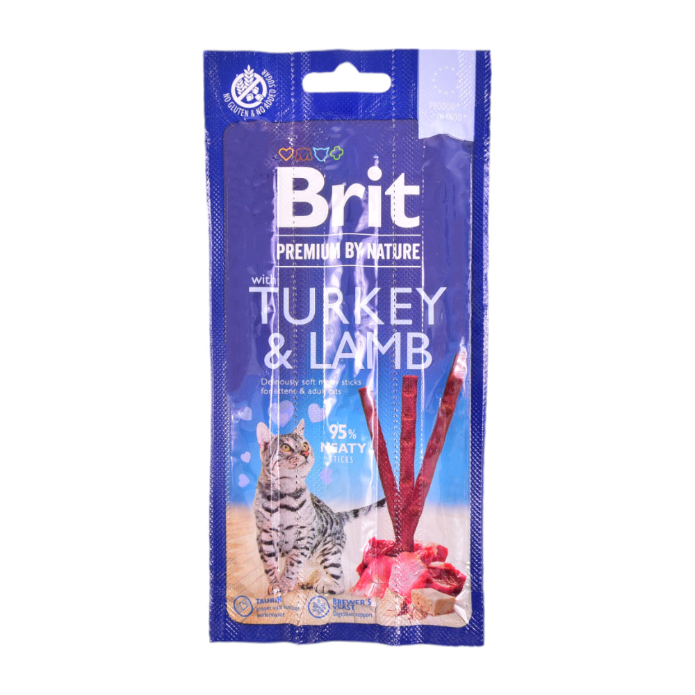 BRIT PREMIUM CAT FOOD STICK 3S TURKEY & LAMB 3X5 GM