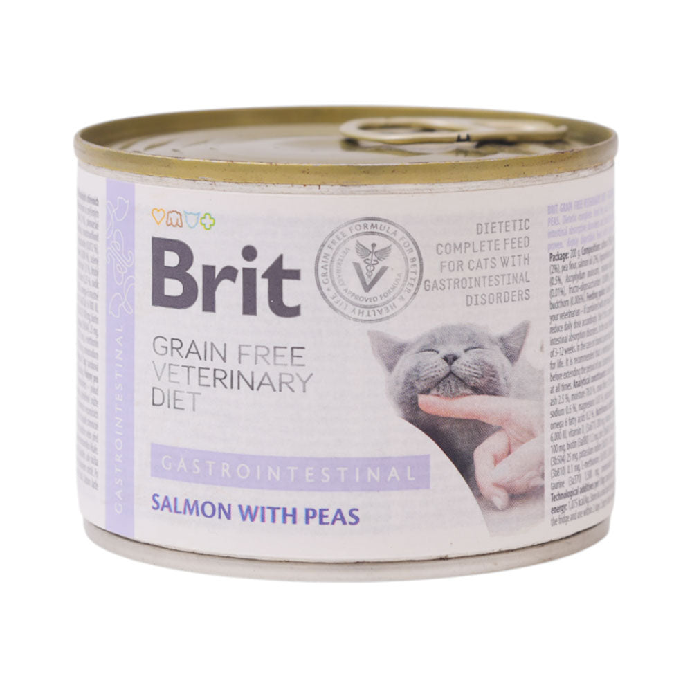 BRIT CARE CAT FOOD TIN GASTROINTESTINAL SALMON WITH PEAS 200