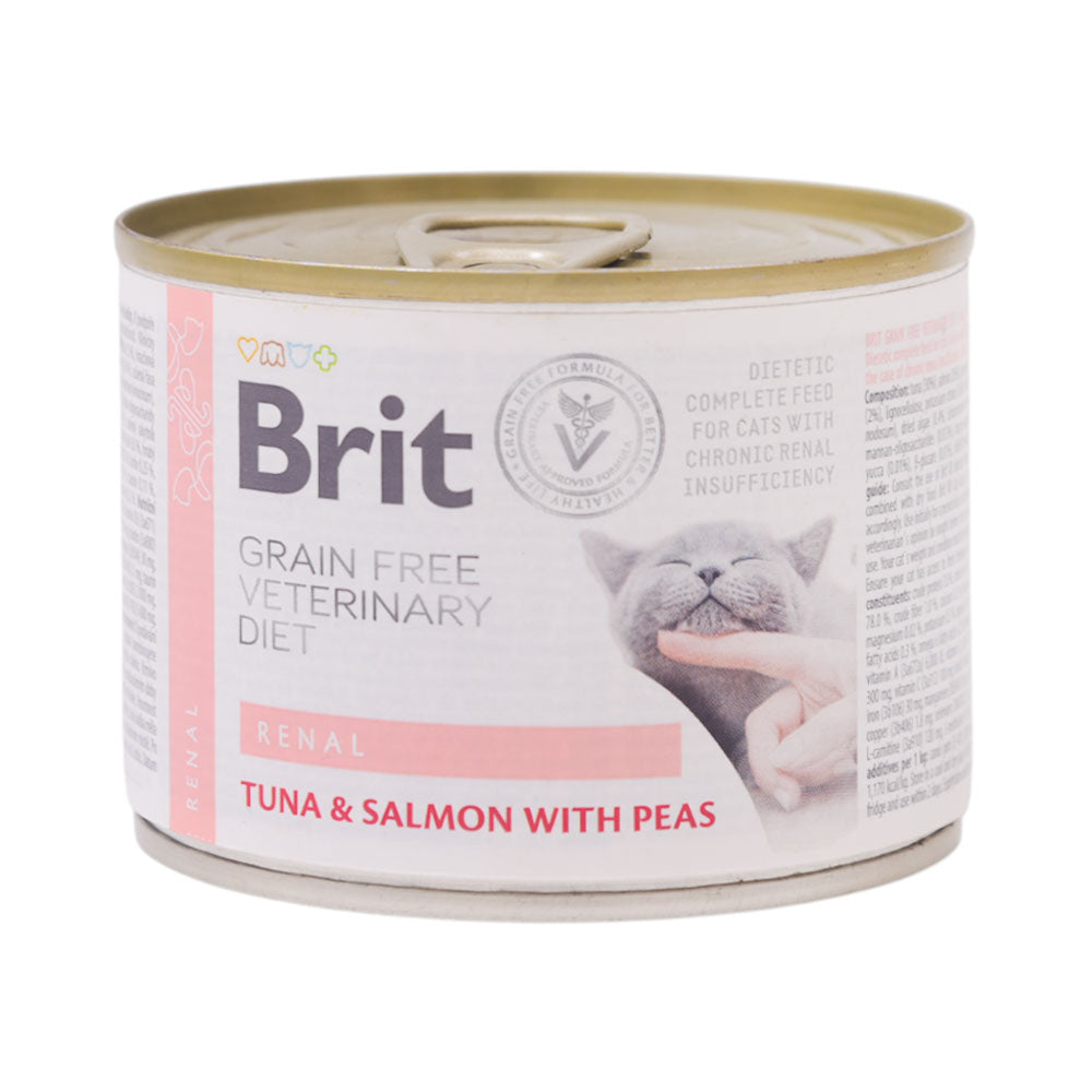 BRIT CARE CAT FOOD TIN RENAL TURKEY WITH PEAS 200 GM