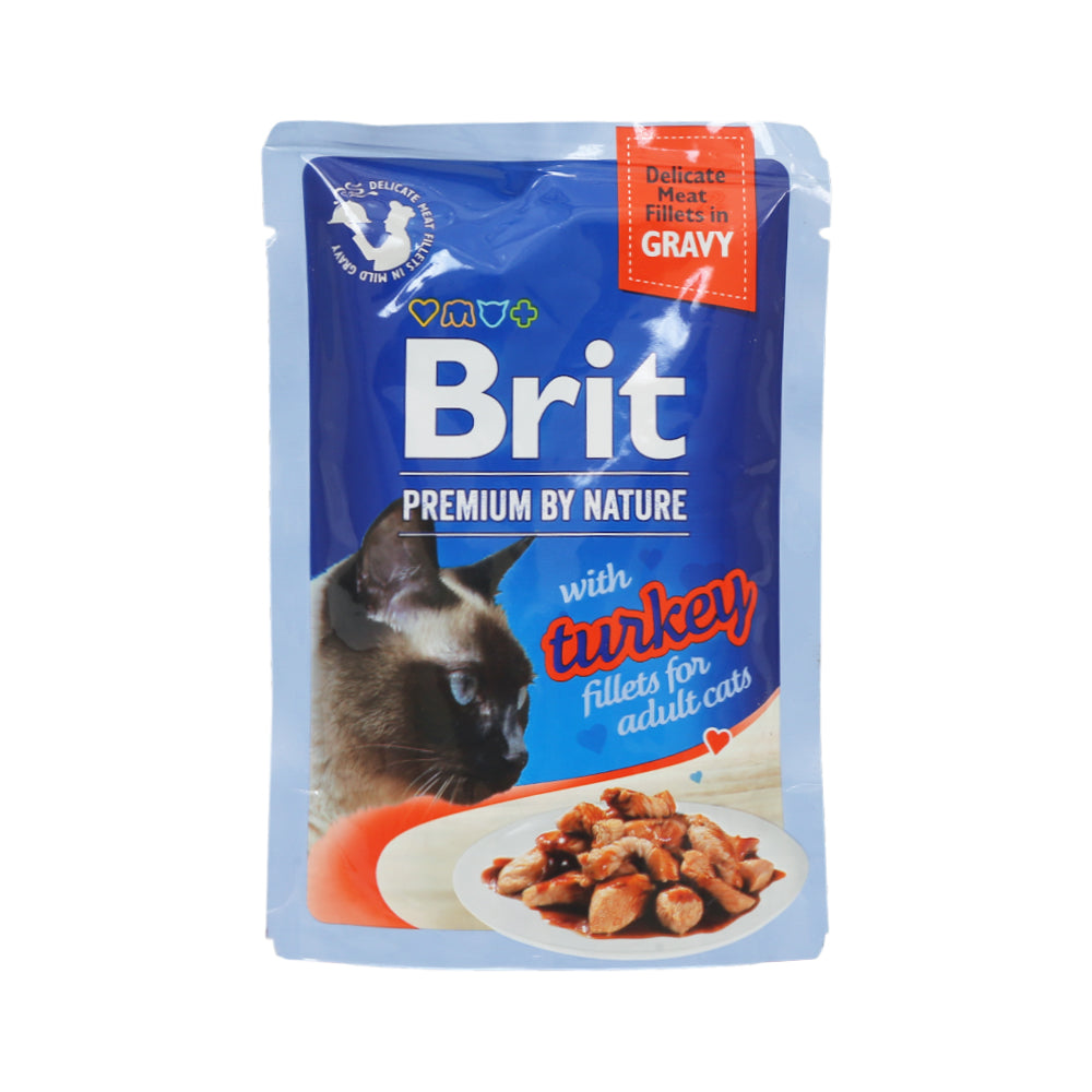 BRIT PREMIUM CAT POUCHES GRAVY WITH TURKEY 85G
