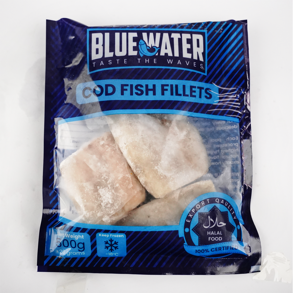 BLUE WATER COD FISH FILLETS 500 GM