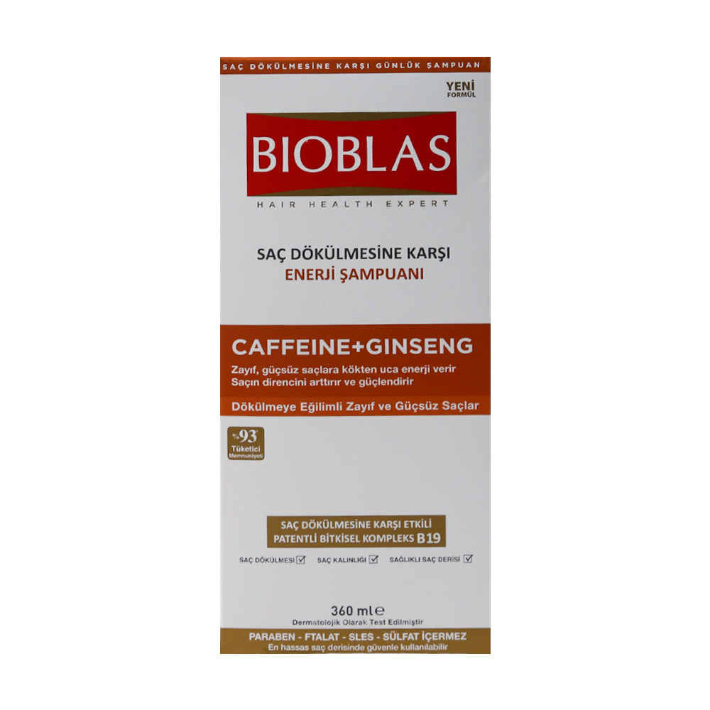 BIOBLAS AHL CAFFEINE+GINSENG SHAMPOO 360ML