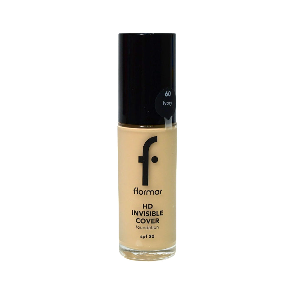 FLORMAR INVISIBLE COVER HD FOUNDATION IVORY 60 PC